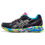 Asics Maverick 2 patogūs, medžiaginiai, žemo ūgio, laisvalaikio bėgimo bateliai moterims, juodi, daugiaspalviai T25XQ-9090 37