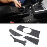 Mink&scaron;to anglies pluo&scaron;to stiliaus automobilio centrinio valdymo vandens puodelio laikiklio skydelio dekoratyvinis dangtelio lipdukas BMW X3 E83 2006-2010 priedams Carbon Fiber Style