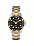 Tissot kvarcinis mechanizmas, atsparus vandeniui iki 300 m, Unisplendour &scaron;veicari&scaron;kas laikrodis, 36 mm juodas ciferblatas, nerūdijančio plieno paauksuotas PVD korpusas, T120.210.22.051.00 juoda
