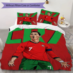 C Ronaldo Ra&scaron;to Lovatiesės Komplektas Antklodės Užvalkalas Pagalvės Užvalkalas Namų Dekoras Gimtadienio Dovana (1 * antklodės užvalkalas + 2 * pagalvės užvalkalai be &scaron;erdies)23 135x200cm red