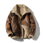 Vyri&scaron;kas retro odos ir avikailio motociklininko &scaron;varkas: Fleece pamu&scaron;alas, sutir&scaron;tinta žiemos oda, didelių dydžių tendencija. XXXL black