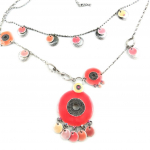 Les Tr&eacute;sors De Lily [E0666] - Collier Cr&eacute;ateur 'Mimosas' Rose