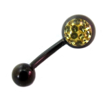 Les Tr&eacute;sors De Lily [I9487] - Body Piercing 'Cristal' jaune Dor&eacute; - 8 mm auksas