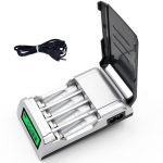 CITYORK LCD i&scaron;manusis i&scaron;manusis baterijų įkroviklis su 4 lizdais, skirtas 1,2 V AA/AAA NiMh NiCd įkraunamoms baterijoms aa aaa įkrovikliui EU