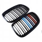 Juodos priekinės inkstų grotelės Radiatoriaus apsauga Dvigubos grotelės, tinka BMW X5 E70 X6 E71 2007&ndash;2013 m. Kidney Grille 1 gray