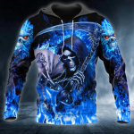 Pavasario rudens vyri&scaron;ki drabužiai Viking Hoodies Megztiniai 3D Spausdinti Skull Angel Streetwear Vintažinis ilgomis rankovėmis vyri&scaron;kos megztinės striukės XL