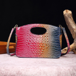 PU odinis pečių krep&scaron;ys Moteri&scaron;ka rankinė Prabangios dizainerio gradiento spalvos Retro Crossbody Shell Bag Rankinės piniginė su krokodilo ra&scaron;tu