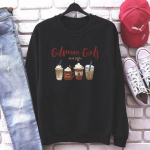 Lorelai Gilmore Merginos Džemperis Gilmore Girls ir Kava Hoodis Stars Hollow Kalėdinė Kava Apvalus Kaklas Džemperis Kalėdinio vakarėlio Vir&scaron;us Unisex L
