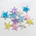 10 vienetų mi&scaron;rių gražių netaisyklingų blizgučių spalvingų Starfish papuo&scaron;alų, dekoratyvinių i&scaron;karpų albumo, pasidaryk pats plaukų aksesuarų derva įvairiaspalvis