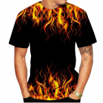 Vyri&scaron;ki, moteri&scaron;ki &bdquo;Cool Flame&ldquo; mar&scaron;kinėliai 3D spausdinimu &bdquo;Fire Flame&ldquo; laisvalaikio juokingi megztiniai unisex madingi vir&scaron;utiniai drabužiai 4XL