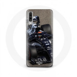 Coque pour Samsung Galaxy A70 Formule 1 Yuki Tsunoda pilote automobile de F1 Bleu mėlyna