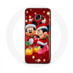 Coque pour Samsung Galaxy S6 Edge Mickey Mouse et Minnie Mouse le jour de No&euml;l