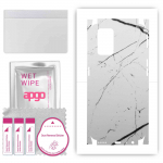 apgo Protective Skin Sticker for the back+sides compatible with Realme X7 Max, Full Wrap Film, Foil, Vinyl - Pattern White Marble