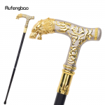 Auksinio baltojo vilko rankena prabangi lazda vakarėliui madinga Eleganti&scaron;ka lazda dekoratyvinė Cospaly cukranendrių rankenėlė 88cm