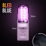 220 V ES ki&scaron;tukinio lizdo elektrinė uodų žudymo lempa 365 nm UV 8 LED vabzdžių ap&scaron;vietimas be triuk&scaron;mo naktiniai žibintai nuo uodų žudymo US Plug