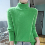 Moteri&scaron;kas ka&scaron;myro megztinis Qinghe ka&scaron;myras 30% ka&scaron;myras 30% audinė 30% vilna 10% nailonas Moteri&scaron;kas rudens ir žiemos storas ka&scaron;myro megztinis mink&scaron;tas ir &scaron;iltas S ry&scaron;kiai žalia spalva