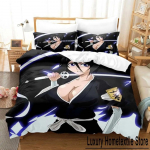 Naujas 3D spaudos anime Bleach Kuchiki Rukia patalynės komplektas vienviečiui, dviviečiui, pilnam, karali&scaron;kam dydžiui. Patiesalas suaugusiems, vaikams, miegamojo antklodės užvalkalų komplektai EU Single 135x200cm