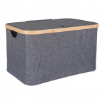 Panier en bambou gris fonc&eacute; 30 x 45 x 25 cm