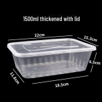 Vienkartinis maistinis plastikinis dubenėlis su dangteliu - stačiakampė prie&scaron;piečių dėžutė ir storas skaidrus apvalus sriubos dubenėlis, nemokamas pristatymas 50 with Lids