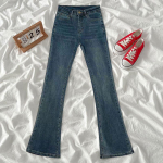 Moteri&scaron;ki auk&scaron;to liemens juodi platėjantys džinsai - Slim Fit, elastingi, rudens/žiemos. M