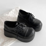 Gotikinės platformos plei&scaron;tai Moteri&scaron;ki bateliai su kulnu Nėriniuoti moteri&scaron;ki loaferiai Punk Eleganti&scaron;ki Biuro Darbo Juodi Nauji Pavasariniai Moteri&scaron;ki Batai 35
