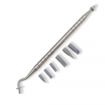 1 set Dental Resin Brush Pens Stainless Steel handle Shaping Silicone Soft Head Adhesive Tools For Porcelain Teeth Composite Cement 1 set