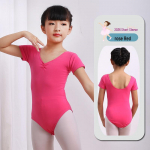 Mergaičių vasaros baleto &scaron;okių triko - trumpomis rankovėmis gimnastikos kombinezonas vaikų kinų &scaron;okių treniruotėms 110cm