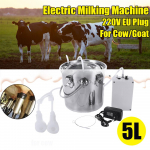 Nerūdijančio plieno kibiras Siurbimo vakuuminis siurblys Namų melžimo aparatas Karvės Ožkos Avys Melžimo aparatas Nerūdijančio plieno Elektrinis melžimo aparatas NAUJAS 5L For cattle