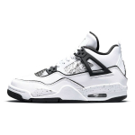 Air Jordan 4 Retro GS DIY Vaiki&scaron;ki Sportbačiai Balti Juodi Volt DC4101-100 35.5