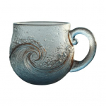 Vandenyno bangų stiklinis puodelis 12oz Rankų darbo pakrantės stiklo dirbiniai kavai, arbatai, kokteiliams Galima plauti indaplovėje Meno kavos puodelis Dovana gamtos mylėtojams 350ml