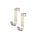 Pakabinami kabliukai vir&scaron; durų / Nemokamai montuojami kabliukai spintelių durų galinėje pusėje / Vonios rank&scaron;luosčių ir drabužių kabliukai 2pcs sidabras