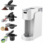 Daugiafunkcinis Visi&scaron;kai Automatinis Kapsulinis Kavos Aparatas - Mažas Itali&scaron;kas Espresso Aparatas Naudojimui Namuose British Standard balta