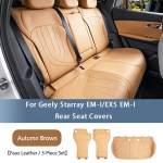 Skirta Geely Starray EM-I/EX5 EM-I Visų sezonų universalus pusiau aptrauktas sėdynės užvalkalas, ventiliuojamas ir kvėpuojantis sėdynės užvalkalas H1 artificial leather&Four Seasons&Basic functions brown