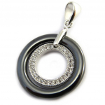 Les Tr&eacute;sors De Lily [N3027] - Pendentif Argent 'Sissi' noir (c&eacute;ramique)