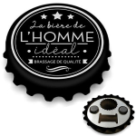 Les Tr&eacute;sors De Lily [A2894] - D&eacute;capsuleur magn&eacute;tique humoristique 'l'Homme Id&eacute;al' noir - 80x15 mm juoda