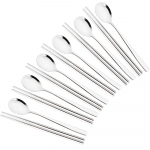 Jankng Vakarų 6 rinkinys ( 12 vnt ) Juodi indai 304 nerūdijančio plieno stalo įrankiai ilgomis rankenomis &scaron;auk&scaron;tai lazdelės metalinis korėjieti&scaron;kas sidabrinių stalo įrankių rinkinys sidabras