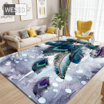 Spalvingi plunksnų kilimėliai moderniai svetainei ir miegamajam 120x160cm 1pcs