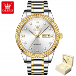 OLEVS Vyri&scaron;kas laikrodis Diamond Dial Verslo &scaron;viesus mechaninis laikrodis Auk&scaron;čiausios klasės laikrodis