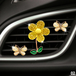 1/3PCS Crystal Flower Car Air Freshener Lovely Little Butterfly Ladies' Car Perfume Decoration Clip air refresher car violetinė