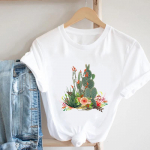 (Azijos dydis)Mar&scaron;kinėliai, drabužiai, mar&scaron;kinėliai Top Leopardo gėlė Graži tendencija Miela mada Laisvalaikio trumpomis rankovėmis moteri&scaron;kos spaudos mar&scaron;kinėliai, moteri&scaron;ki grafiniai mar&scaron;kinėliai O formos i&scaron;kirpte S