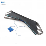 1pc Car Interior Accessories Door Handle Pull Leather Cover Trim Black with red blue line For BMW 3 Series E90 E91