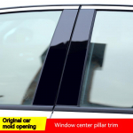 6 vnt. poliruoti statramsčio stulpeliai, tinkantys lango apdailos dangčiui BC kolonėlės lipdukas, skirtas BMW 5 serijos E60 E61 sedanui juoda