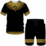 Vyri&scaron;ki vintažiniai Egipto mitai 3D spausdinimo mar&scaron;kinėliai / &scaron;ortai / kostiumai Prabangūs senovės Egipto meno mar&scaron;kinėliai Apranga Komplektai Hipster Streetwear Drabužiai 3XL