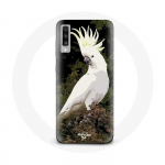 Coque pour Samsung Galaxy A50 Cacatoes Perroquets Blanc sur l'arbre