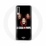 Coque pour Samsung Galaxy A50 La casa de papel Masque et Logo
