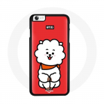 Coque pour Iphone 6 BTS Bangtan Gar&ccedil;ons BT21 RJ de Jin Fond Rouge