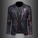 Pavasario Mados Tendencija Formalus Laisvas Briti&scaron;ko Stiliaus Gražus Gėlių Kostiumas Vyrams Didelis Dydis XXXXL juoda