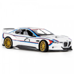 1/24 BMW CSL Lydinio Trasinis Lenktyninio Automobilio Modelis Diecast Metalinis Žaislinis Automobilis Transporto Priemonių Modelis Simuliacija Garsas ir &Scaron;viesa Kolekcija Vaikų Dovanos balta