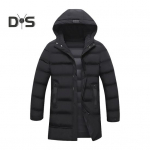 Vyri&scaron;ki medvilniniai paltai su gobtuvu ilgomis rankovėmis ki&scaron;enės ilgomis pūkinėmis striukėmis su užtrauktuku Vienspalvės ki&scaron;enės pastorintos laisvalaikio drabužiai