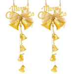 2 Kalėdų eglutės varpelių rinkinys pakabinimui ant sienos, pagrindinių durų varpeliai, dekoratyviniai papuo&scaron;imai